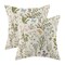 Spring Pillow Covers 18x18 Inch Set of 2,Sage Green Wild Flower Plant Throw Pillows Case,Seasonal Floral Outdoor Decorative Square Linen Farmhouse Decor Cushion Covers for Home Sofa Bed Couch